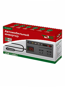 Инвертор автомобильный, преобразователь стабилизатор напряжения 12/220В, 150Вт TDS TS-CAU74